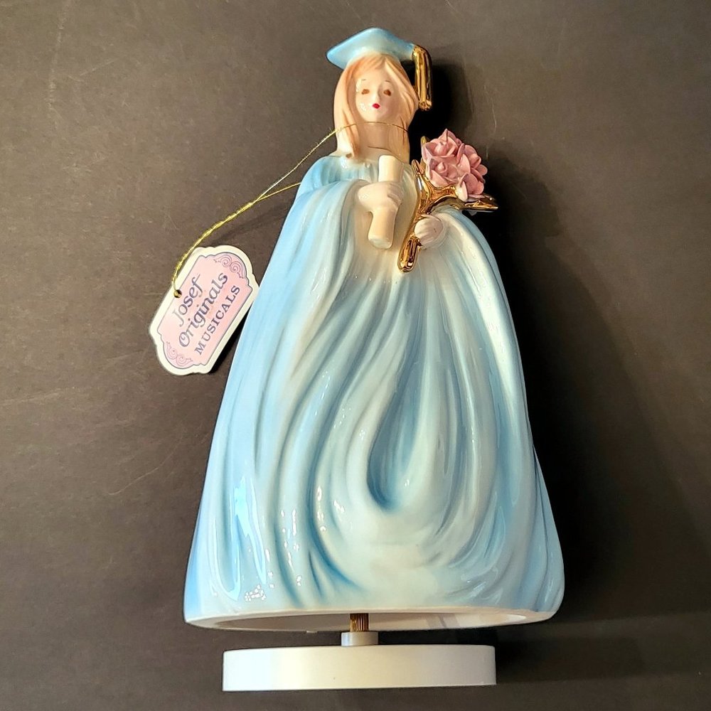 NEW Porcelain Graduation Girl Figurine, Musical "The Impossible Dream"